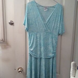 Women's Aqua Paisley Maxi Dress